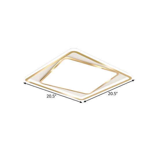 Minimalistic Metal Gold Flush Mount Lamp - 16.5"/20.5" Wide LED Ceiling Lighting (Customizable - 7-day Delivery)