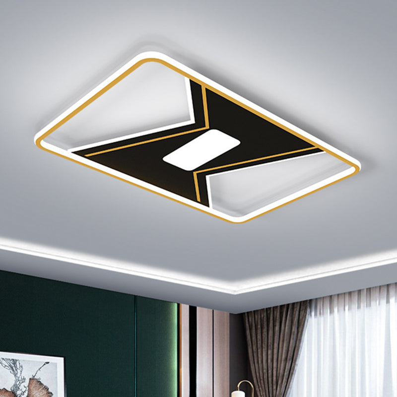 Modern LED Gold Splicing Ceiling Lamp in White/3 Colors - Metallic Flush Mount Fixture