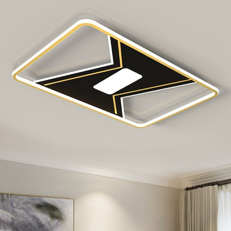 Modern LED Gold Splicing Ceiling Lamp in White/3 Colors - Metallic Flush Mount Fixture