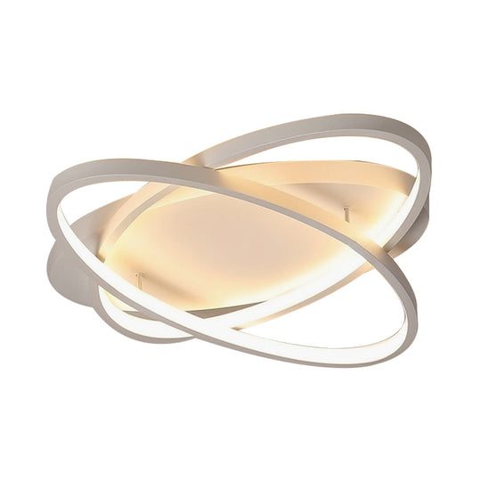 Contemporary Led Acrylic Flush Mount Ceiling Lamp - 21/29.5/34 Wide Black/Brown Warm/White Light