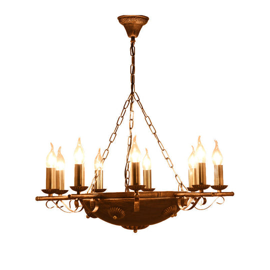 Antique Brass Metal Chandelier Pendant For Restaurant Ceiling