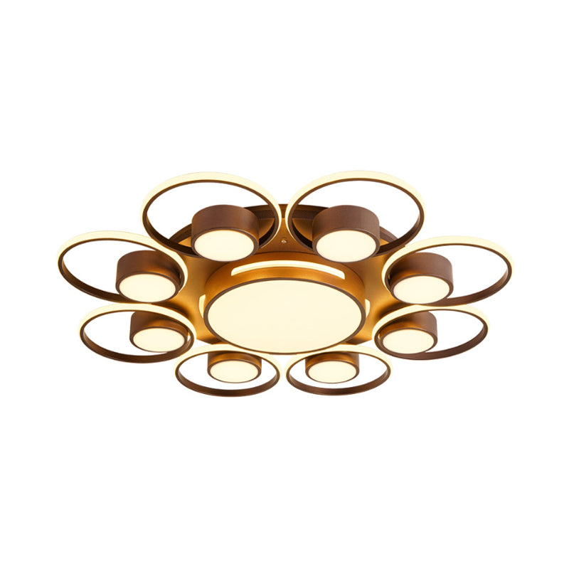 Contemporary Led Ceiling Light With Acrylic Shade Available In Warm/White - 2/4/6 Lights Flush Mount