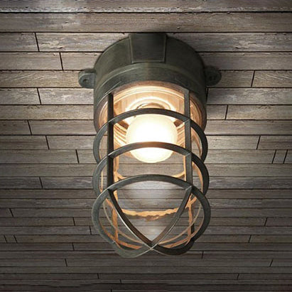 Industrial Flush Mount Ceiling Light With Clear Glass Cylinder Shade In Black/White/Pink - 1 Black