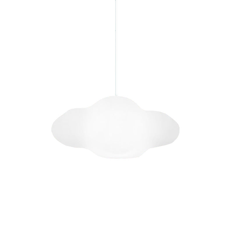 White Cloud Pendant Light - Modern PE 1-Light Hanging Light in Warm/White for Bedroom