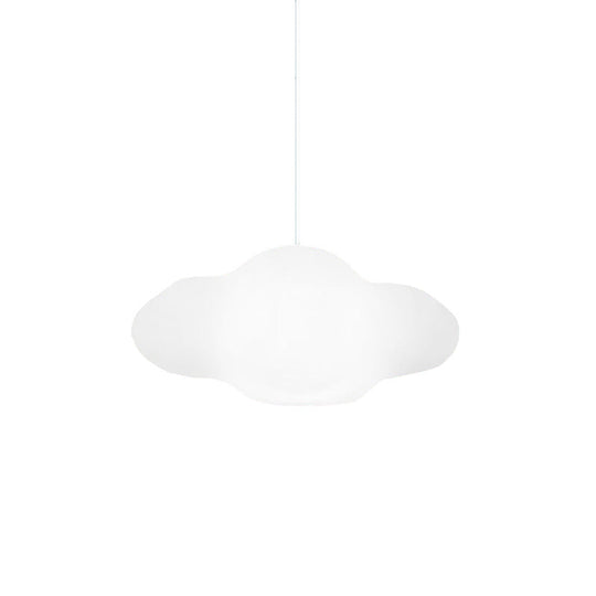 White Cloud Pendant Light - Modern PE 1-Light Hanging Light in Warm/White for Bedroom