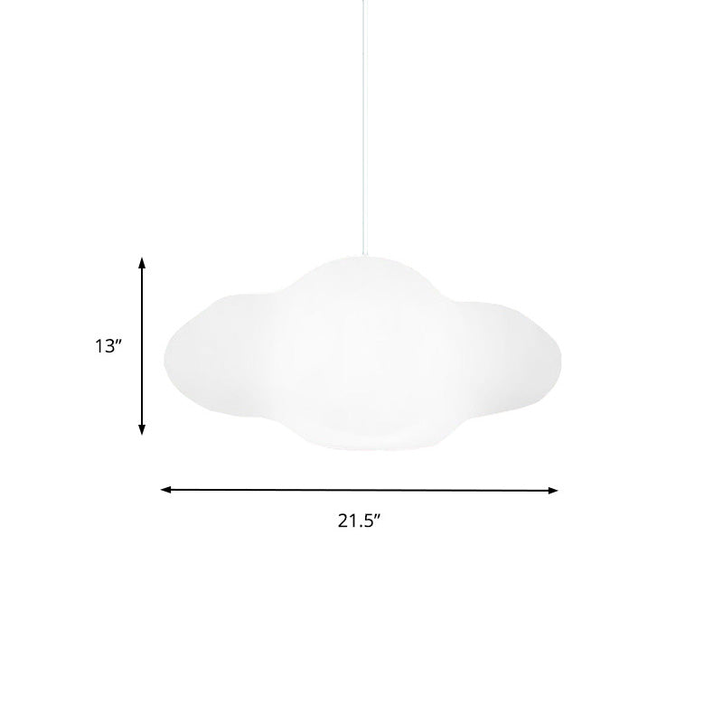 White Cloud Pendant Light - Modern PE 1-Light Hanging Light in Warm/White for Bedroom