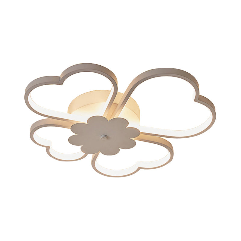 Simplicity LED Flower Ceiling Light in White/Brown - 19.5"/23.5" Wide - Warm/White/Natural Light - Acrylic Flush Mount Lamp