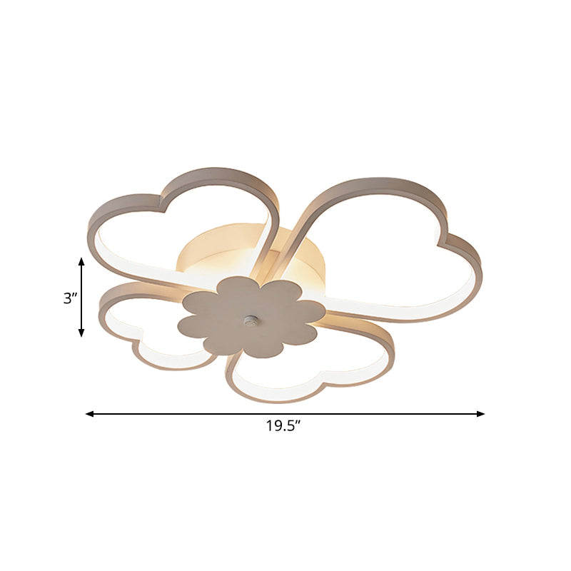 Simplicity Led Flower Ceiling Light In White/Brown - 19.5/23.5 Wide Warm/White/Natural Acrylic Flush