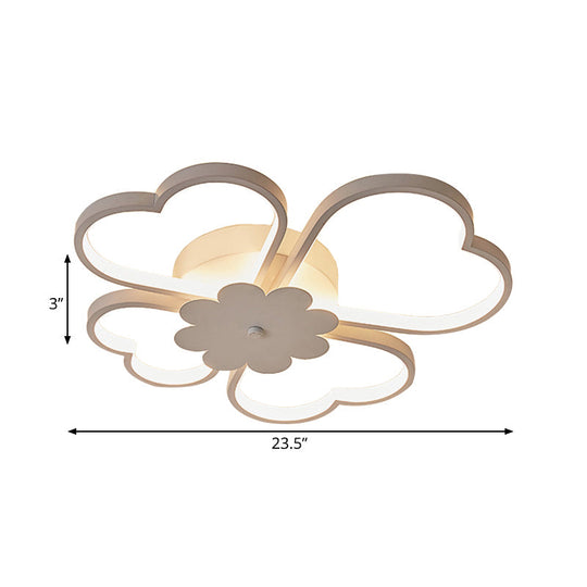 Simplicity Led Flower Ceiling Light In White/Brown - 19.5/23.5 Wide Warm/White/Natural Acrylic Flush