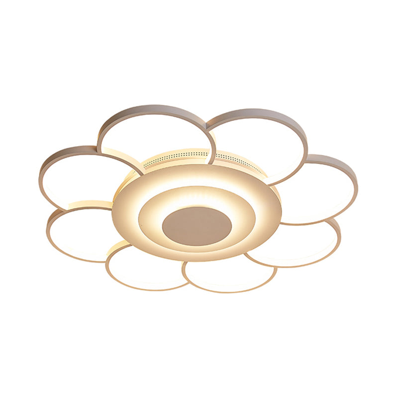 31.5"/39" Flower Flushmount Acrylic LED White Ceiling Light in Warm/White/Natural Light - Simple & Wide