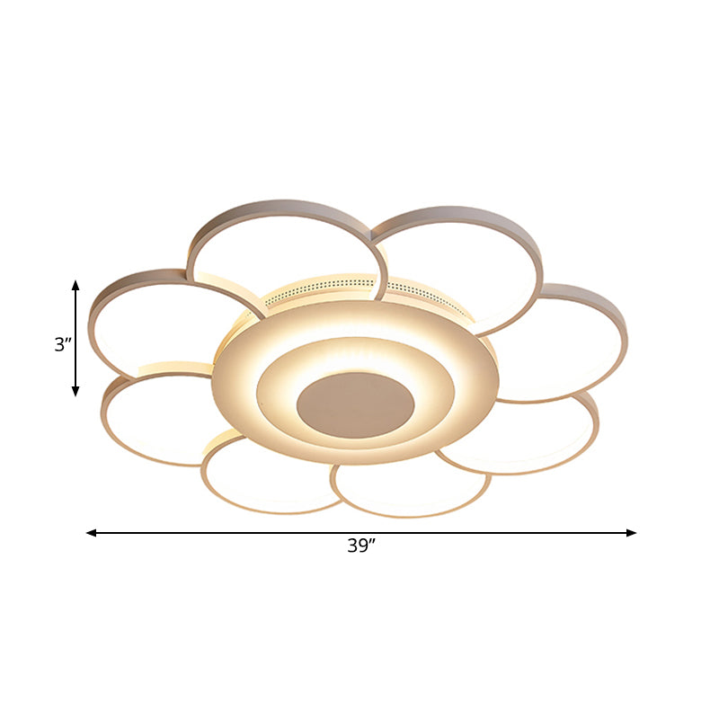 31.5"/39" Flower Flushmount Acrylic LED White Ceiling Light in Warm/White/Natural Light - Simple & Wide