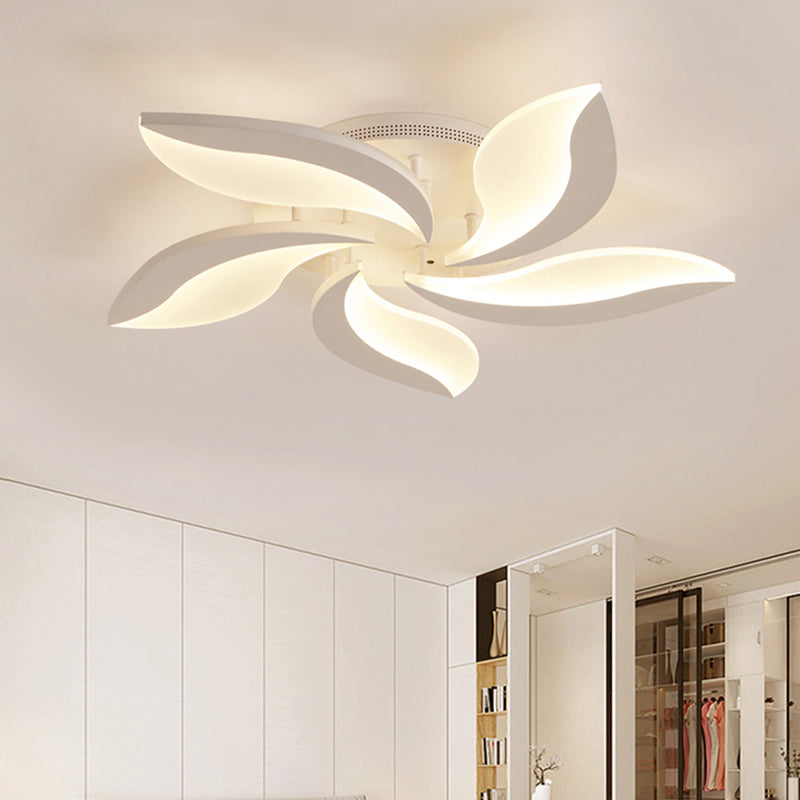 Contemporary Acrylic Flower Flush Mount Light: Led Ceiling Lighting Fixture With 3/5/9 Lights In