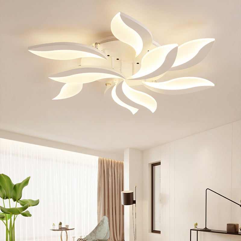 Contemporary Acrylic Flower Flush Mount Light: Led Ceiling Lighting Fixture With 3/5/9 Lights In