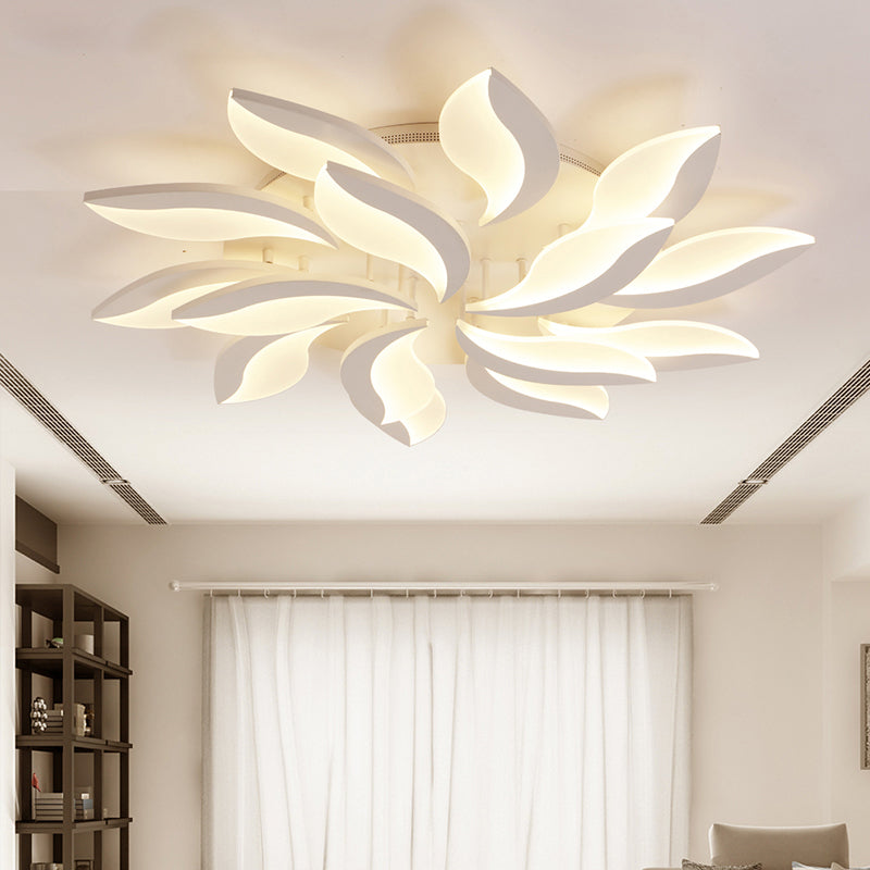 Contemporary Acrylic Flower Flush Mount Light: Led Ceiling Lighting Fixture With 3/5/9 Lights In