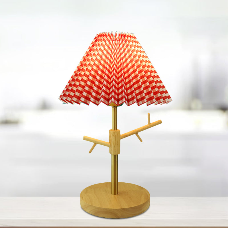 Nordic Folded Night Table Lamp: Modern Desk Light With Ornament Rack In White/Red/Yellow Red