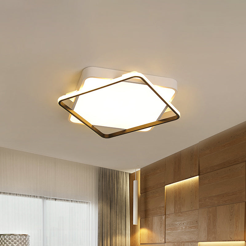 Modern Gold Led Flush Mount Ceiling Light Fixture In Warm/White - 18/23.5 Width