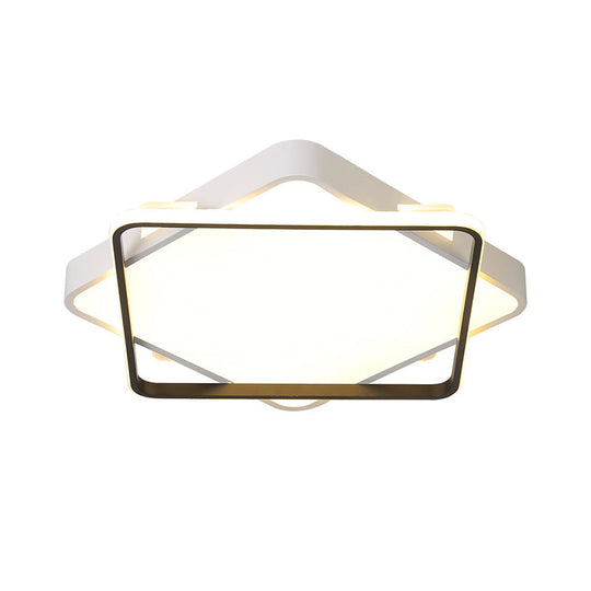 Modern Gold Led Flush Mount Ceiling Light Fixture In Warm/White - 18/23.5 Width