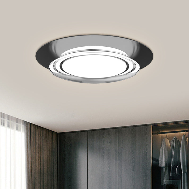 Black/Gold Led Metal Flush Mount Ceiling Light In Warm/White For Parlor Black / Warm