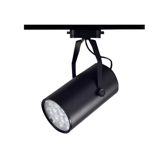 Stylish Adjustable Metal LED Restaurant Ceiling Light - Cylindrical Shade, Semi-Flush Mount, Black/White Fixture