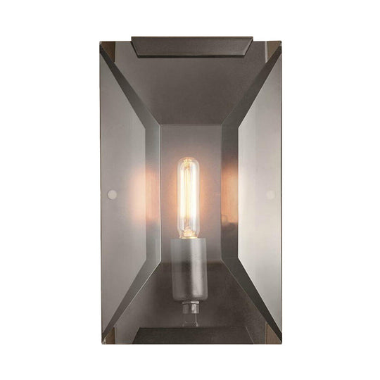 Modern Crystal Sconce Light: Black Wall Mounted Fixture For Corridors - 1 Head Rectangle Shape