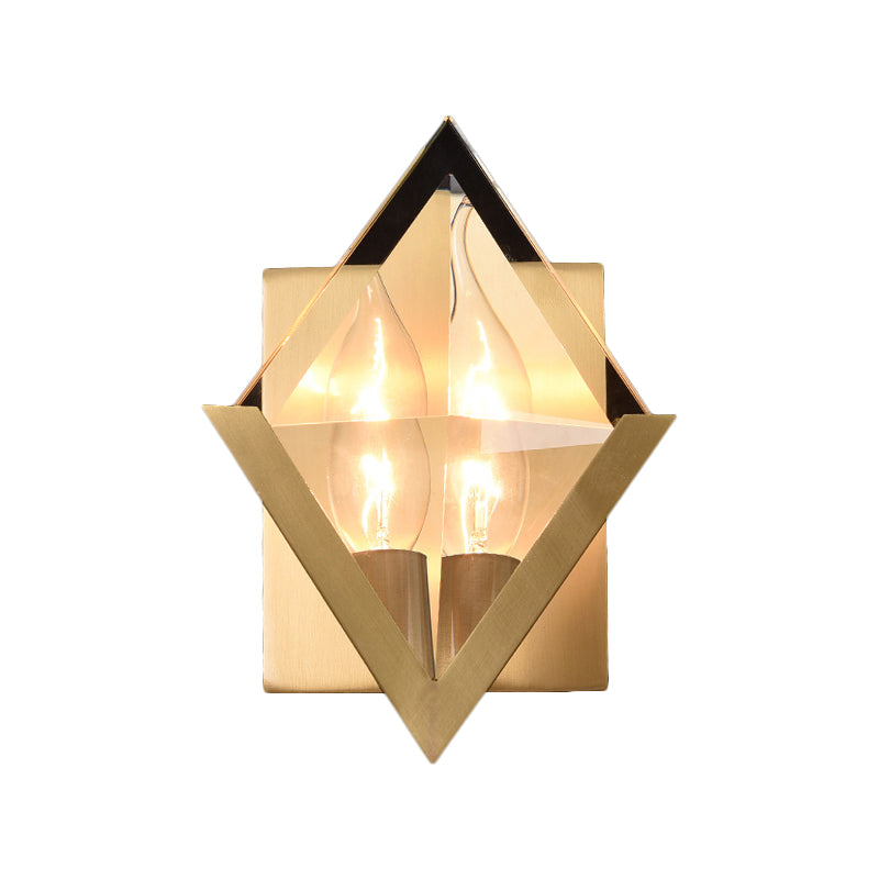 Minimalist Clear Crystal Wall Sconce With Brass Mount And 1 Bulb