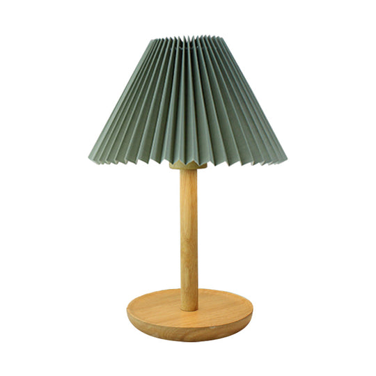 Francine - Folded Study Table Lamp with Wood Base - Grey/White/Dark Gray