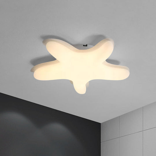 Starfish Flush Ceiling Light: Acrylic Led Fixture For Bedrooms White/Pink/Yellow White