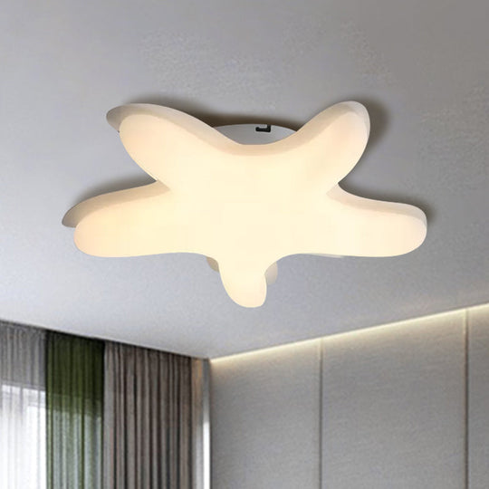 Starfish Flush Ceiling Light: Acrylic LED Fixture for Bedrooms, White/Pink/Yellow