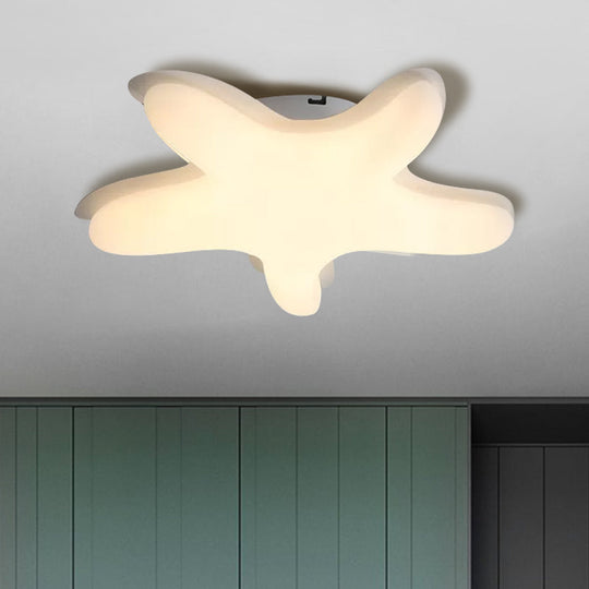 Starfish Flush Ceiling Light: Acrylic LED Fixture for Bedrooms, White/Pink/Yellow