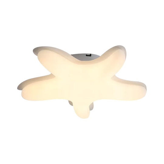 Starfish Flush Ceiling Light: Acrylic LED Fixture for Bedrooms, White/Pink/Yellow