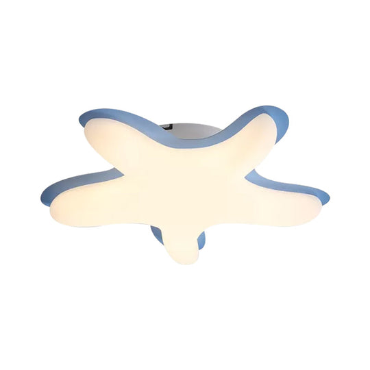 Starfish Flush Ceiling Light: Acrylic LED Fixture for Bedrooms, White/Pink/Yellow