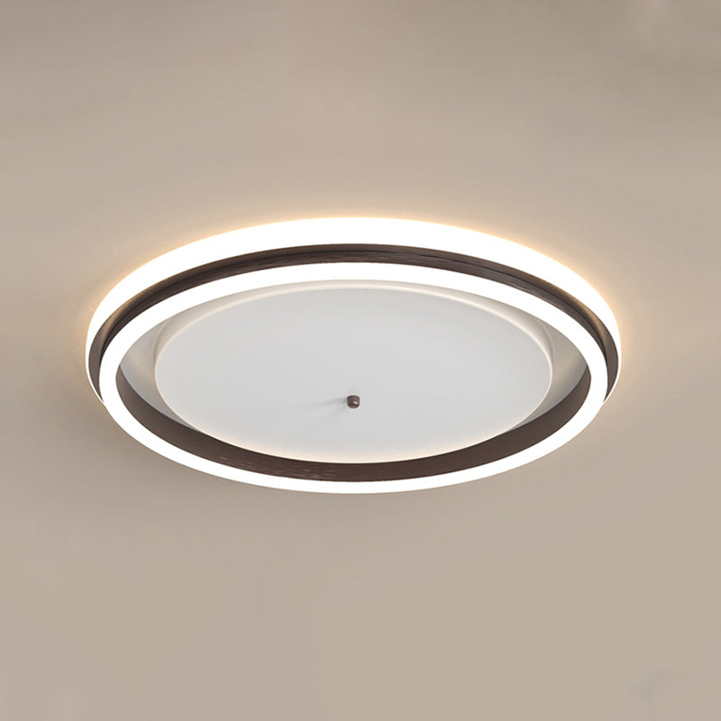 Metal Round Flush Ceiling Light - Simple Gold/Coffee LED Flush Mount Lamp - 16.5"/20.5" Width - Warm/White Light - Perfect for Balcony