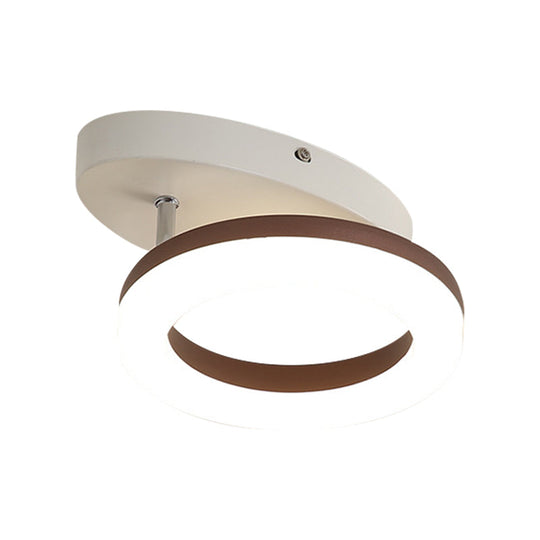 Contemporary LED Flush Mount Light with White/Warm Glow & Metal Ring in 8.5"/11.5" Width