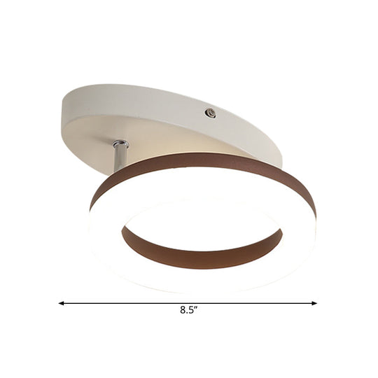 Contemporary LED Flush Mount Light with White/Warm Glow & Metal Ring in 8.5"/11.5" Width