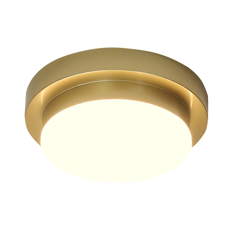 Simplicity Metallic LED Flushmount Ceiling Light in Gold - Triangle/Round/Square Design for Corridors