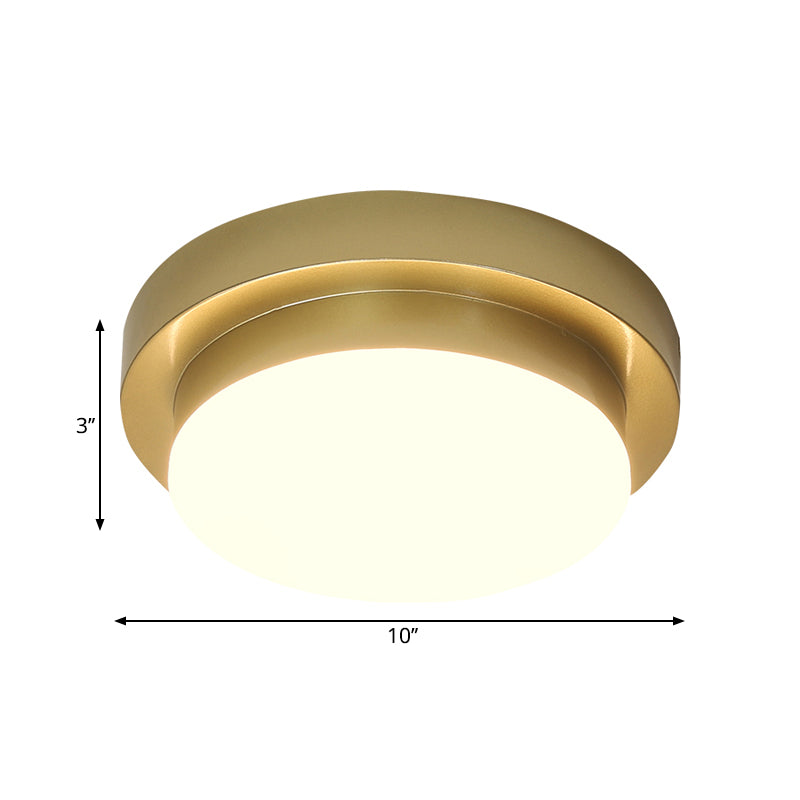 Simplicity Metallic LED Flushmount Ceiling Light in Gold - Triangle/Round/Square Design for Corridors