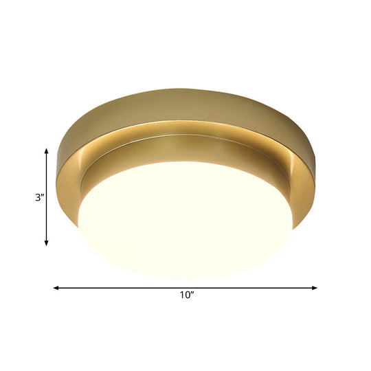 Simplicity Metallic LED Flushmount Ceiling Light in Gold - Triangle/Round/Square Design for Corridors