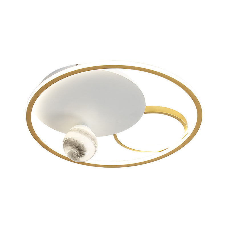 Modern Gold Acrylic LED Flush Mount Ceiling Light with Multiple Circles