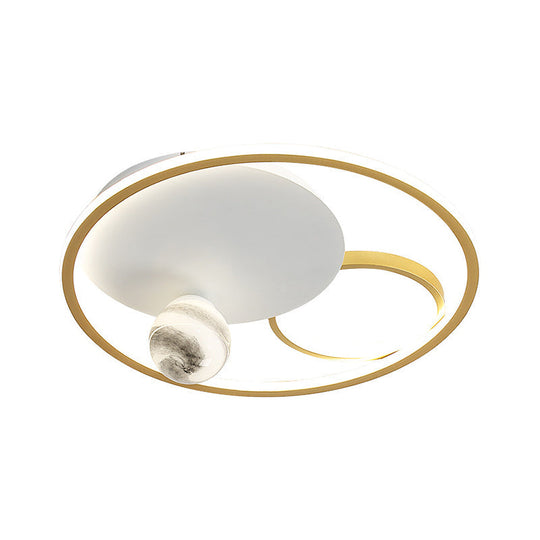 Modern Gold Acrylic Led Flush Mount Ceiling Light With Multiple Circles