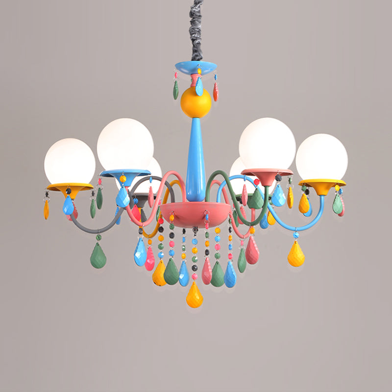 Colorful Curved Chandelier Lights: Pink And Yellow Metallic Pendant Lamp With Or Without Shade