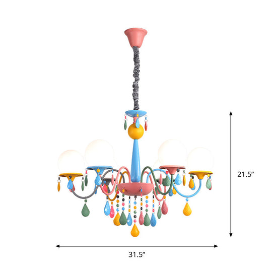 Colorful Curved Chandelier Lights: Pink And Yellow Metallic Pendant Lamp With Or Without Shade