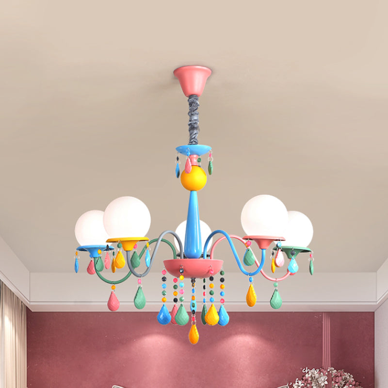 Colorful Curved Chandelier Lights: Pink And Yellow Metallic Pendant Lamp With Or Without Shade 5 /