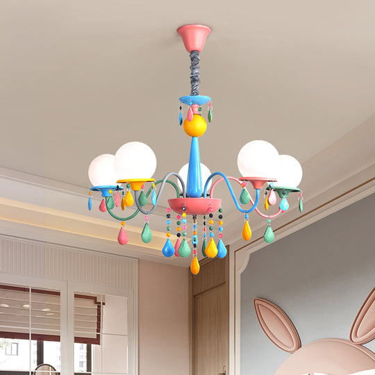 Colorful Curved Chandelier Lights: Pink And Yellow Metallic Pendant Lamp With Or Without Shade