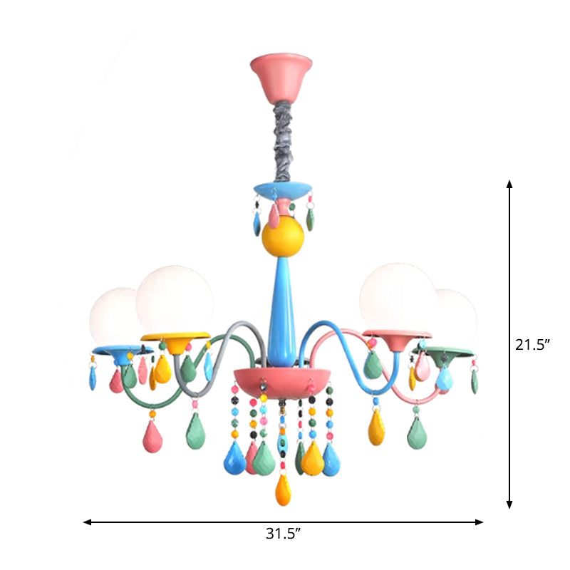 Colorful Curved Chandelier Lights: Pink And Yellow Metallic Pendant Lamp With Or Without Shade