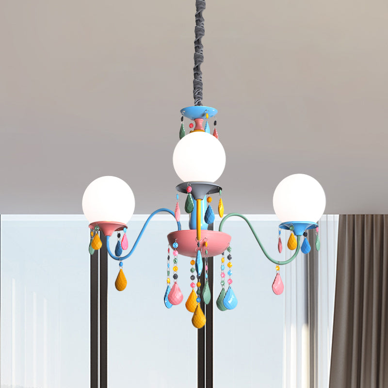 Colorful Curved Chandelier Lights: Pink And Yellow Metallic Pendant Lamp With Or Without Shade 3 /