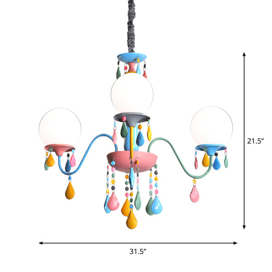 Colorful Curved Chandelier Lights: Pink And Yellow Metallic Pendant Lamp With Or Without Shade