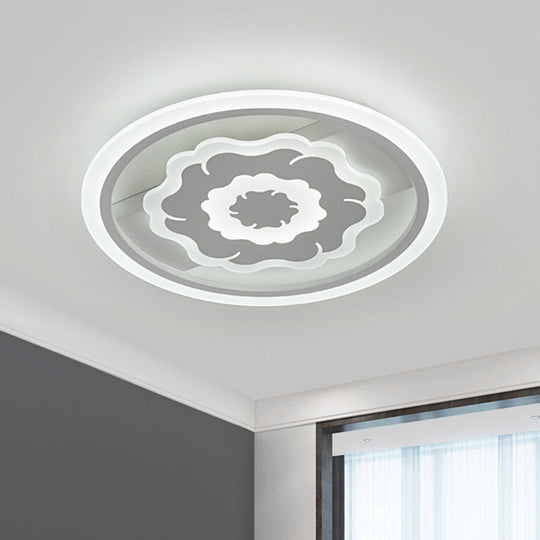 Modern LED Acrylic Floral Ceiling Mount Light Fixture - Warm/White Light for Bedroom