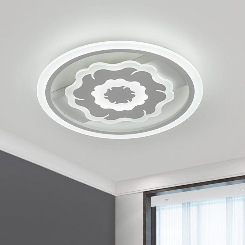 Modern Led Acrylic Floral Ceiling Mount Light Fixture - Warm/White For Bedroom White /