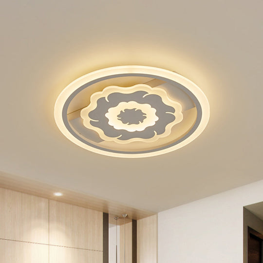 Modern LED Acrylic Floral Ceiling Mount Light Fixture - Warm/White Light for Bedroom