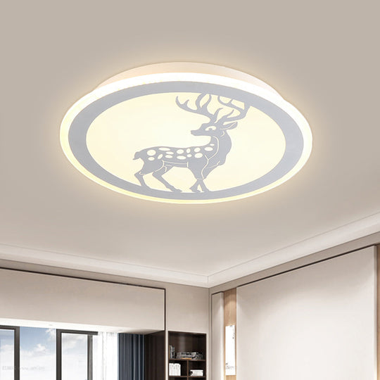 Metallic LED Bedroom Flush Mount Lamp with Moon, Star, and Heart Designs for Kids' Rooms